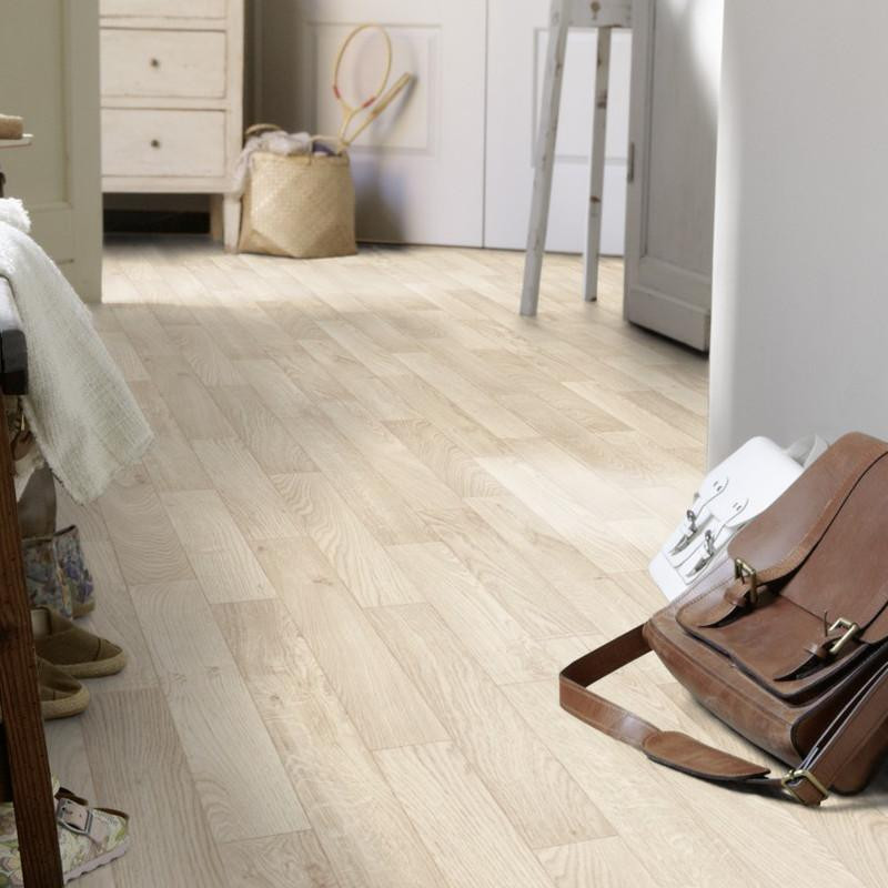 Revetement Pvc Robur Parquet Blanc 3m Essentials 260 Tarkett