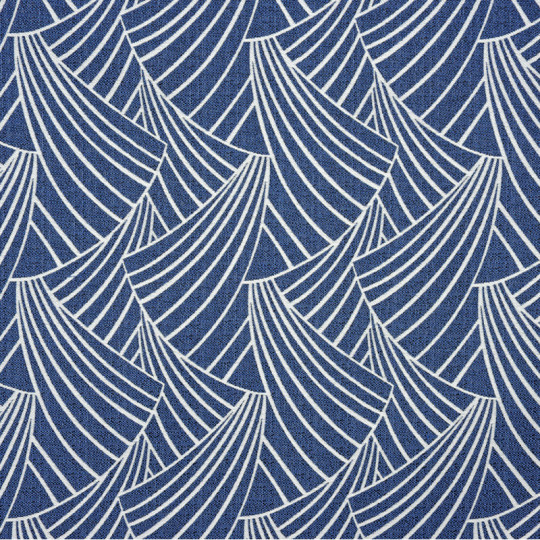 Rideau à œillets motif bleu marine - ARDECO - Linder