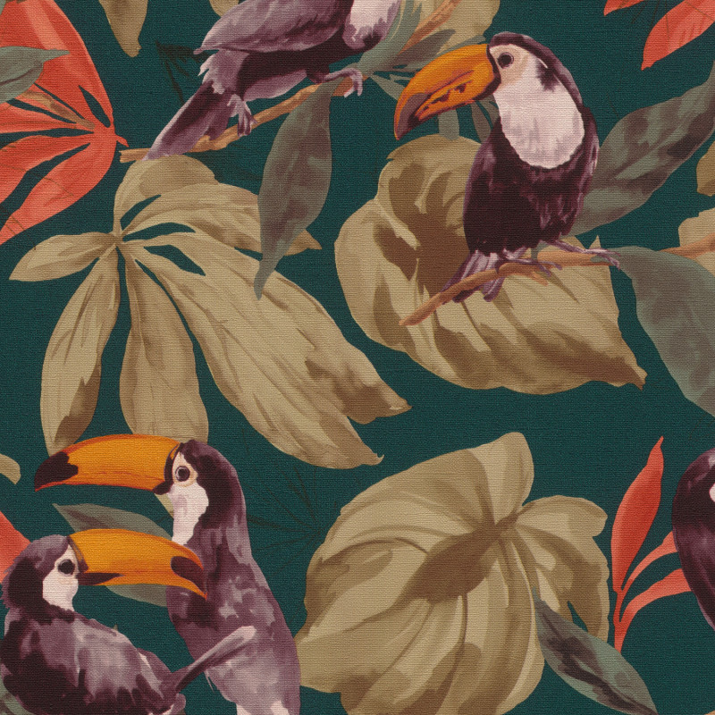 Tapisserie murale toucan Couleur vert Hexoa