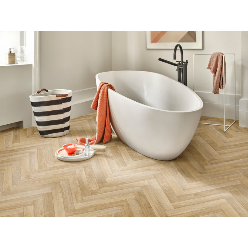 Sol PVC - Alaska 536 parquet chevron bois clair - Texmark IVC - 4M