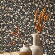 Papier peint Cherry noir et beige - FLOWER MARKET - Casadeco - FLOM89229525