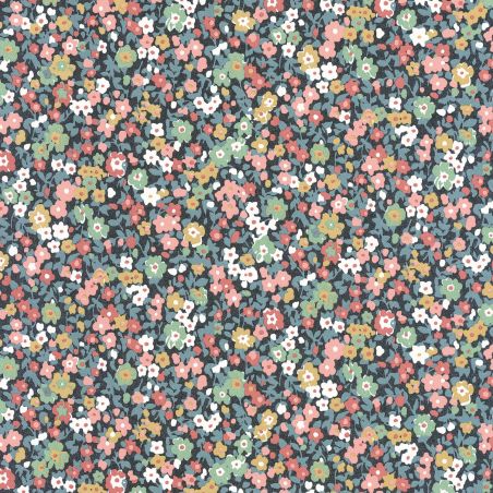 Papier peint Pansy bleu nuit et rose - FLOWER MARKET - Casadeco - FLOM89216424