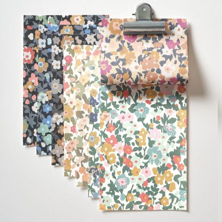 Papier peint Pansy bleu nuit et rose - FLOWER MARKET - Casadeco - FLOM89216424