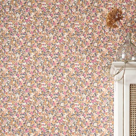 Papier peint Pansy lilas et beige rosé - FLOWER MARKET - Casadeco - FLOM89215404