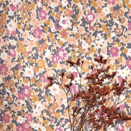 Papier peint Pansy lilas et beige rosé - FLOWER MARKET - Casadeco - FLOM89215404