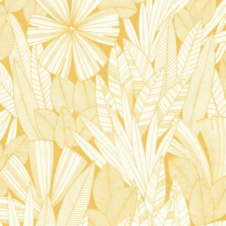 Papier Peint intissé Feuilles Tropicales jaune - HAPPY - LUTÈCE - FD26343