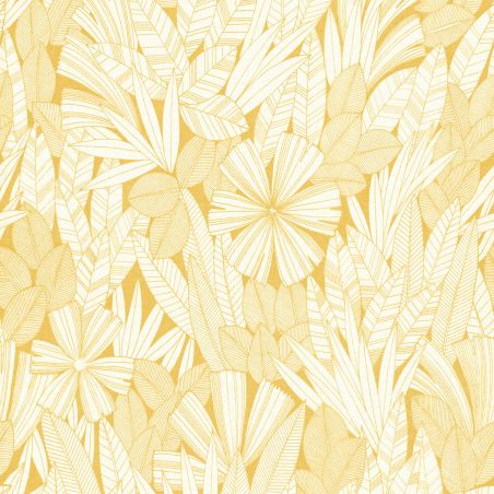 Papier Peint intissé Feuilles Tropicales jaune - HAPPY - LUTÈCE - FD26343