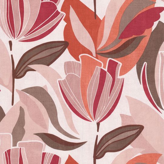 Papier peint intissé Tulipa rouge marron - Dolce Vita - Lutèce - 11230710