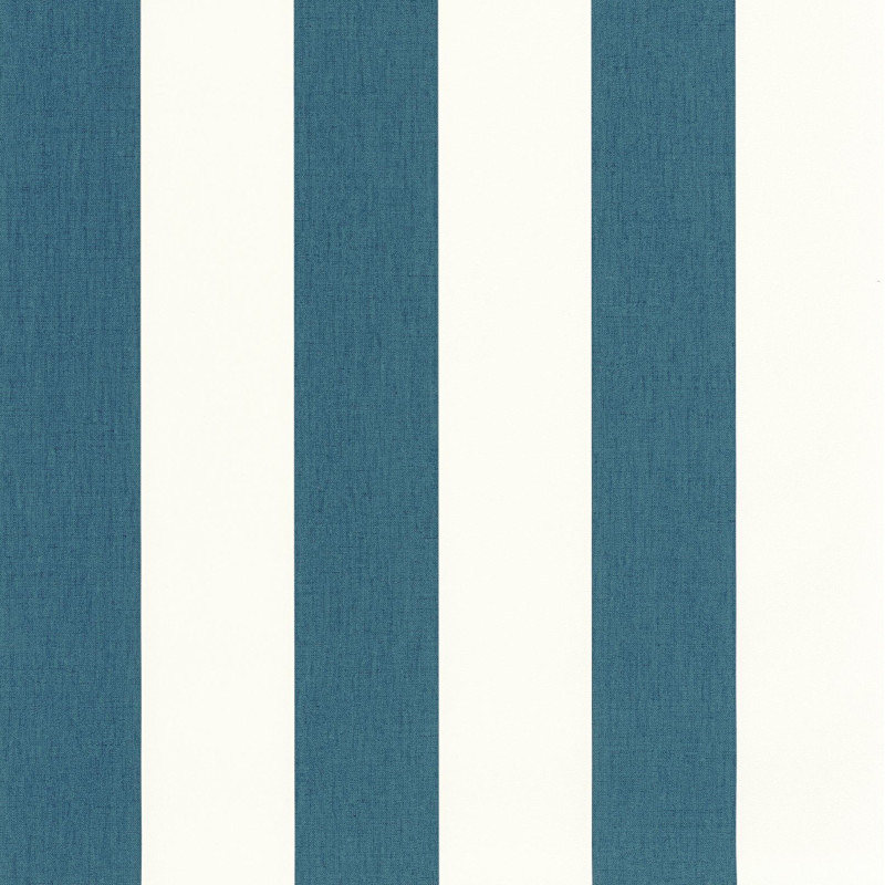 Papier peint vinyle sur intissé Linen Lines bleu canard - Basics - Caselio - BAI104046023