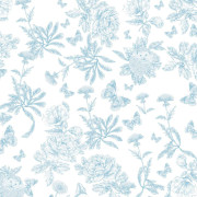 Papier peint intissé Toile de Jouy Hérisson bleu - Tartine et Chocolat - Lutèce - 36230501