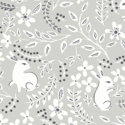 Papier peint intissé Lapin gris - Tartine et Chocolat - Lutèce - 36230409