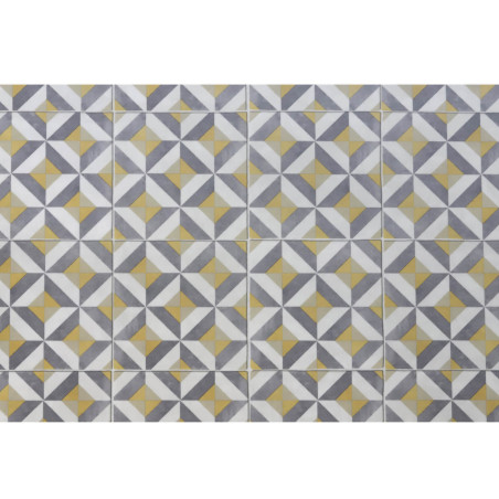 Sol PVC - Winslow 290M - Carrelage jaune et gris - Sonipro - Beauflor - rouleau 3M