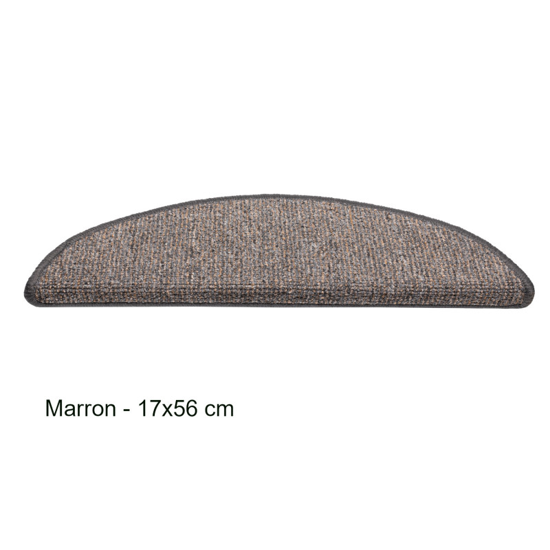 Marchette - tapis d'escalier forme demi lune - beige, gris, anthracite et noir - Stockholm - Hamat - 2 tailles disponibles