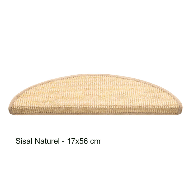 Marchette - tapis d'escalier forme demi lune - naturel et tweed - Sisal - Hamat - 2 tailles disponibles