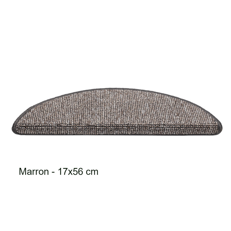 Marchette - tapis d'escalier forme demi lune - marron, beige, anthracite et sable - Madrid - Hamat - 2 tailles disponibles