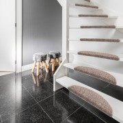 Marchette - tapis d'escalier forme demi lune - marron, beige, anthracite et sable - Madrid - Hamat - 2 tailles disponibles