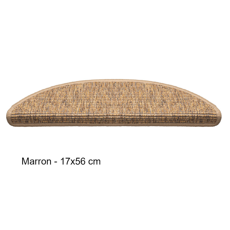 Marchette - tapis d'escalier forme demi lune - gris, marron et crème - 17x56cm - Vienna - Hamat