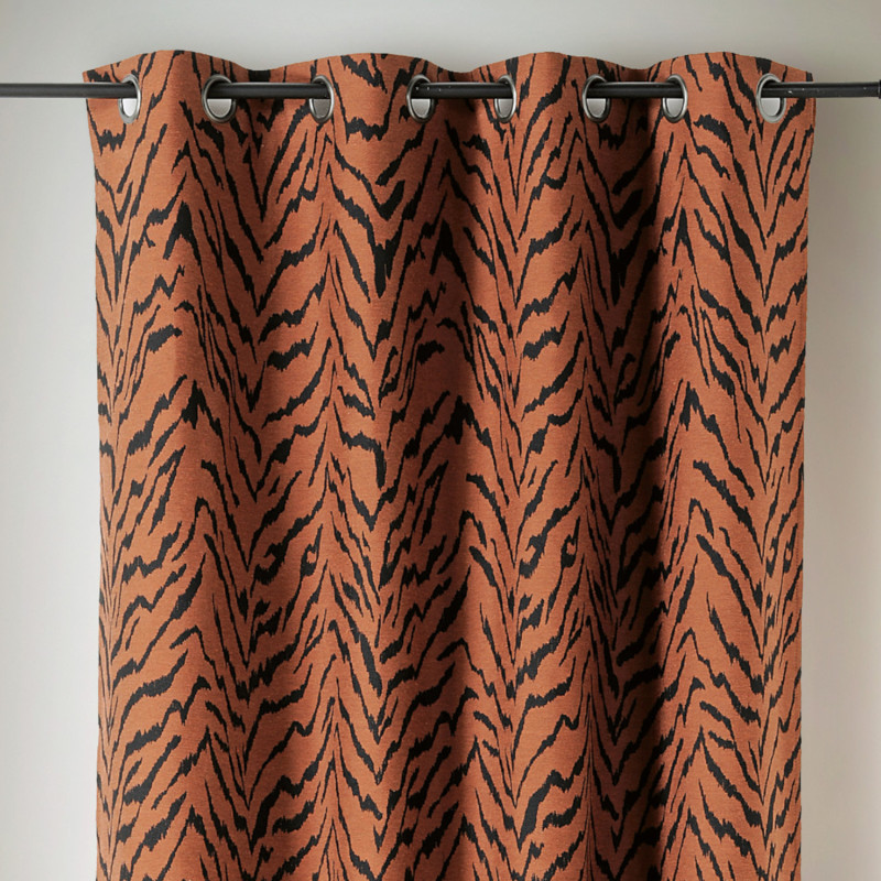 Rideau à œillets Zulu orange fauve et noir - 140x240cm - Linder - 448-69-10195-375