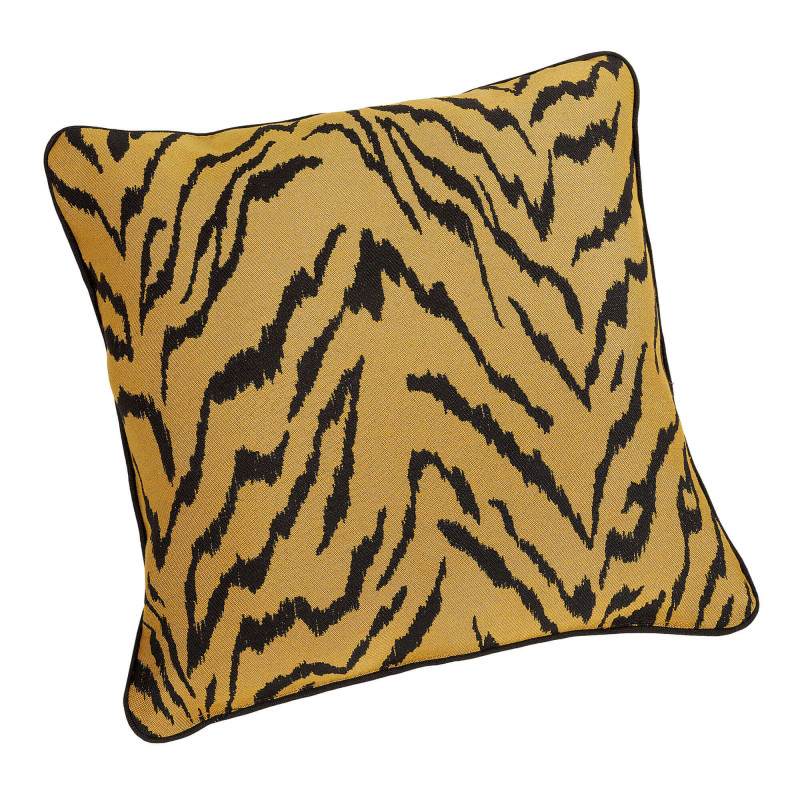 Coussin - Zulu jaune savane et noir - 45x45cm - Linder - 448-39-10195-612