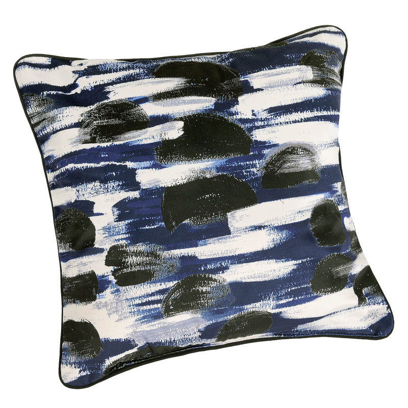 Coussin - Erin bleu roi, noir et blanc - 45x45cm - Linder - 1900-45-49982-612