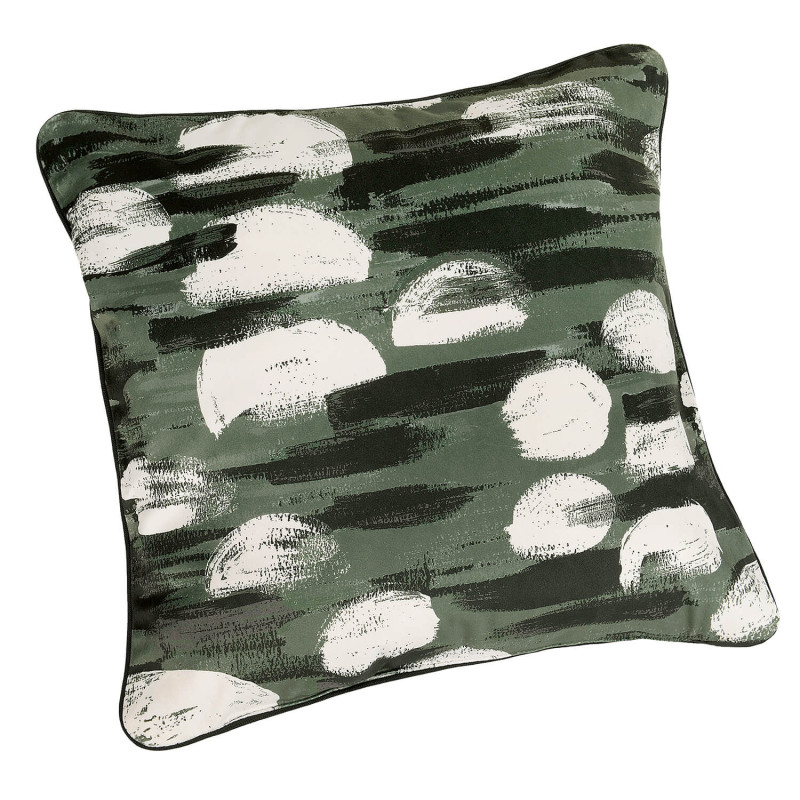 Coussin - Erin vert sauge, noir et blanc - 45x45cm - Linder - 1900-85-49982-612