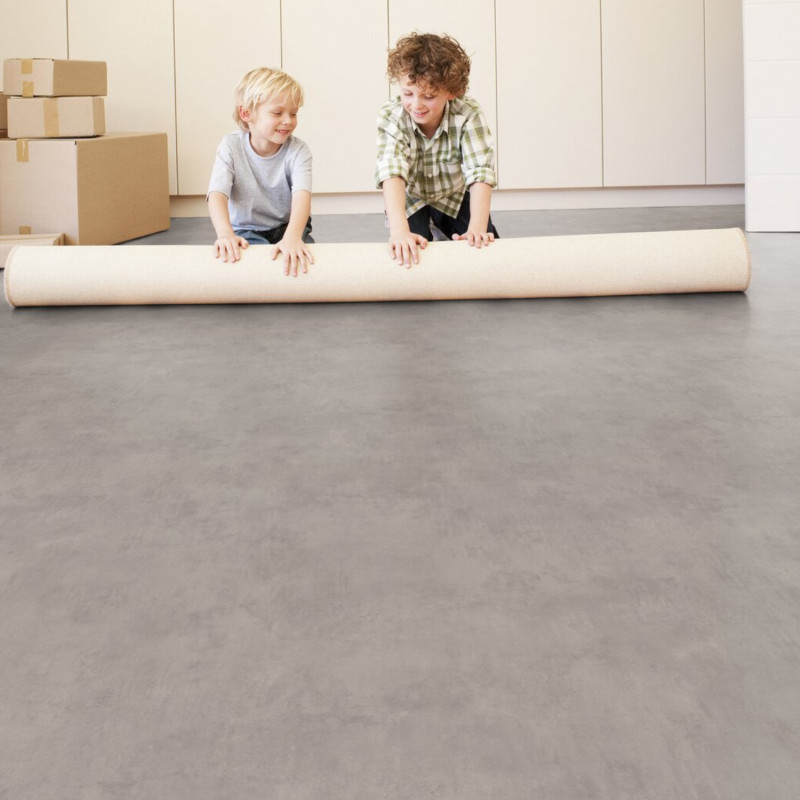 Sol PVC - Madras Storm béton gris foncé - Booster - GERFLOR - rouleau 3M