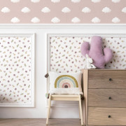 Papier peint intissé Fleurettes beige et rose - Babyland 2 - Lutèce - 14844