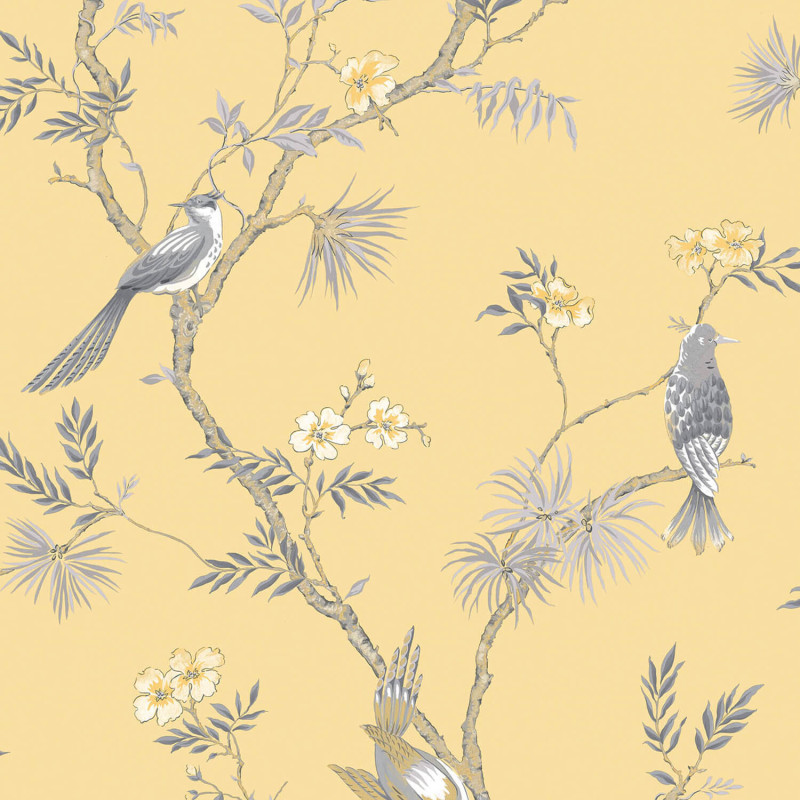 Papier peint intissé Oiseau Exotique jaune - Jardin Secret - Lutèce - G78494