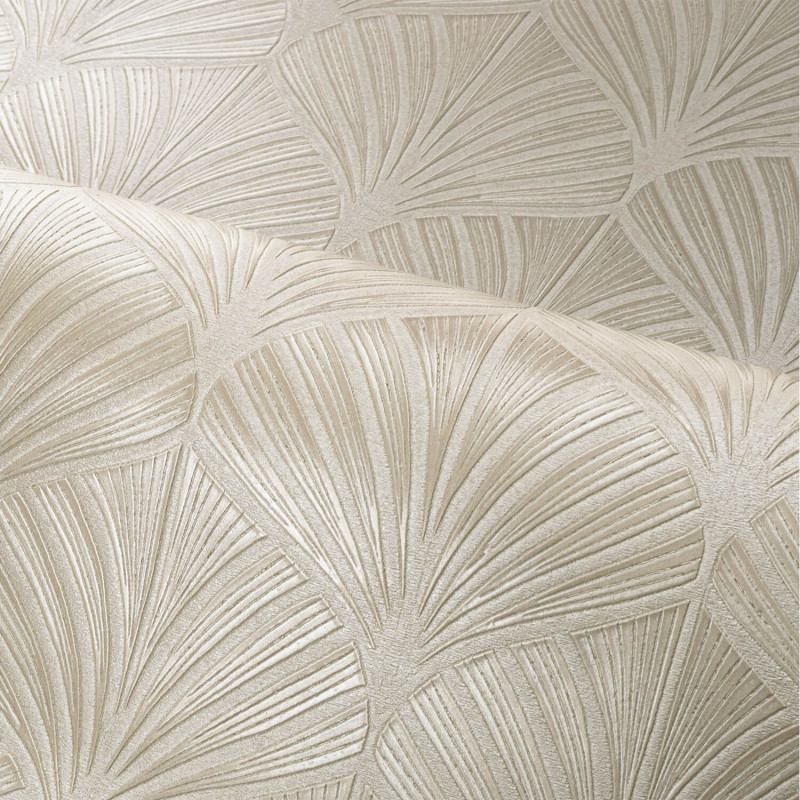 Papier peint vinyle sur intissé Néréide taupe et argent - Magnitude Textures - Casamance - 76651222