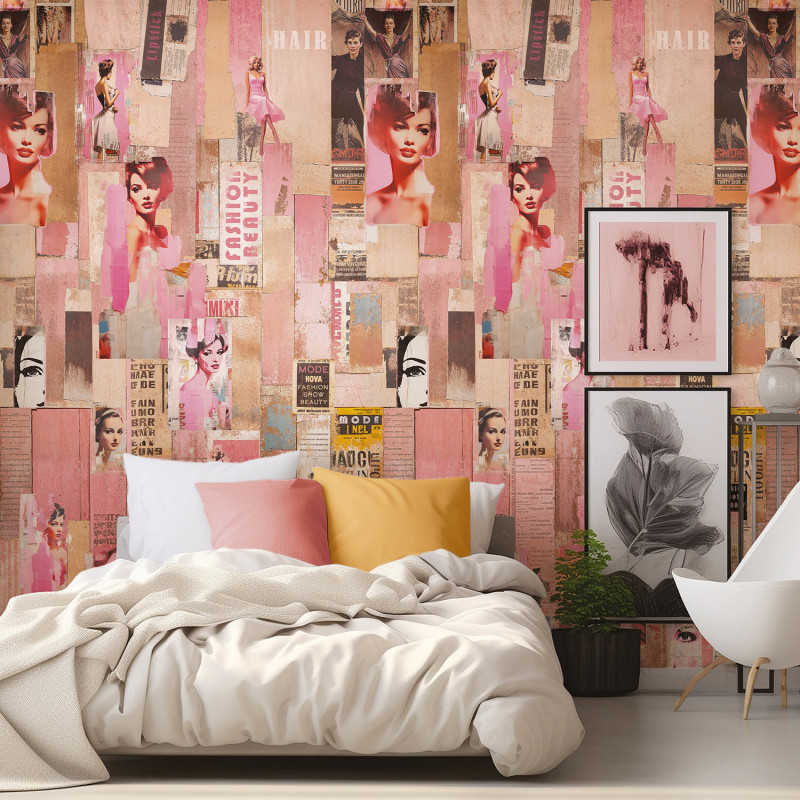 Panoramique intissé Pink Pin Up  - 159X280cm - Les Aventures - Lutèce - 51242403