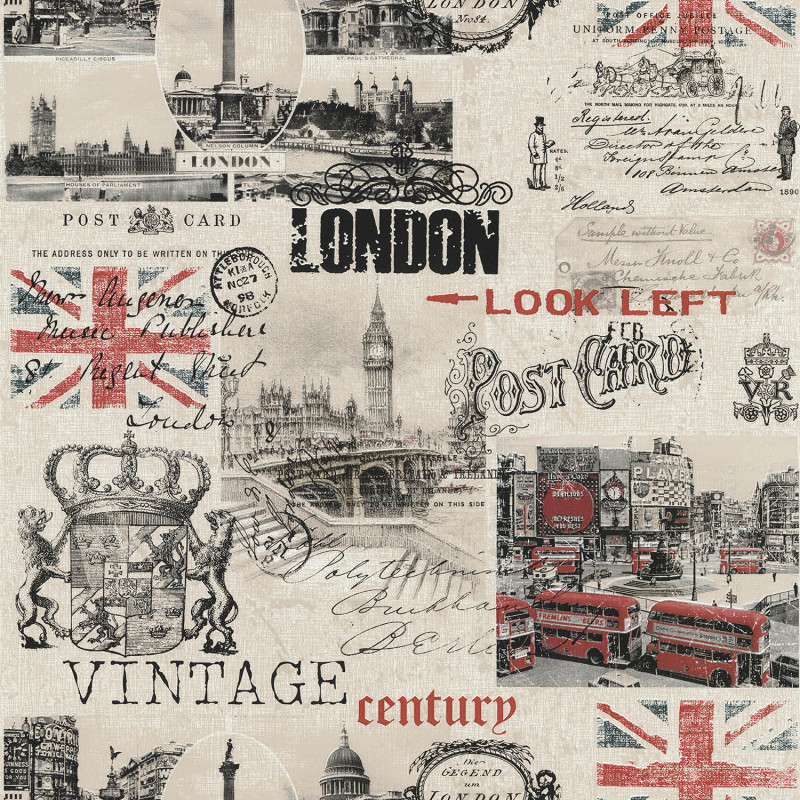 Papier peint intissé London Postcard - Les Aventures - Lutèce - 51243107