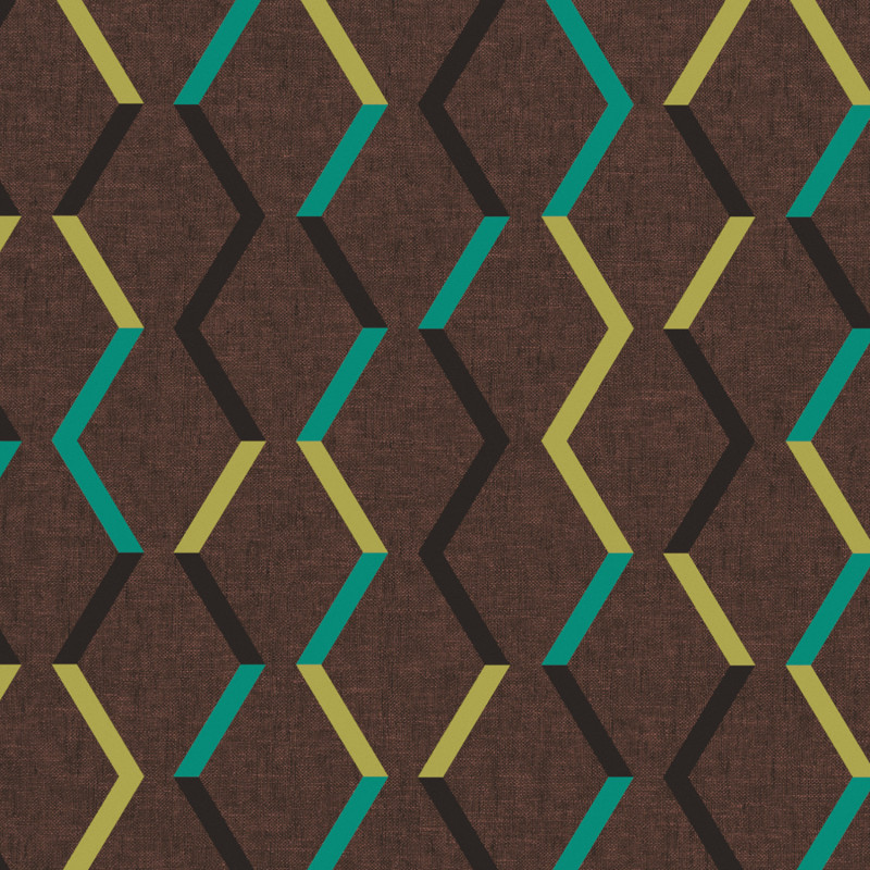 Papier peint intissé Zigzag Umber marron - Joy - Masureel - JOY003