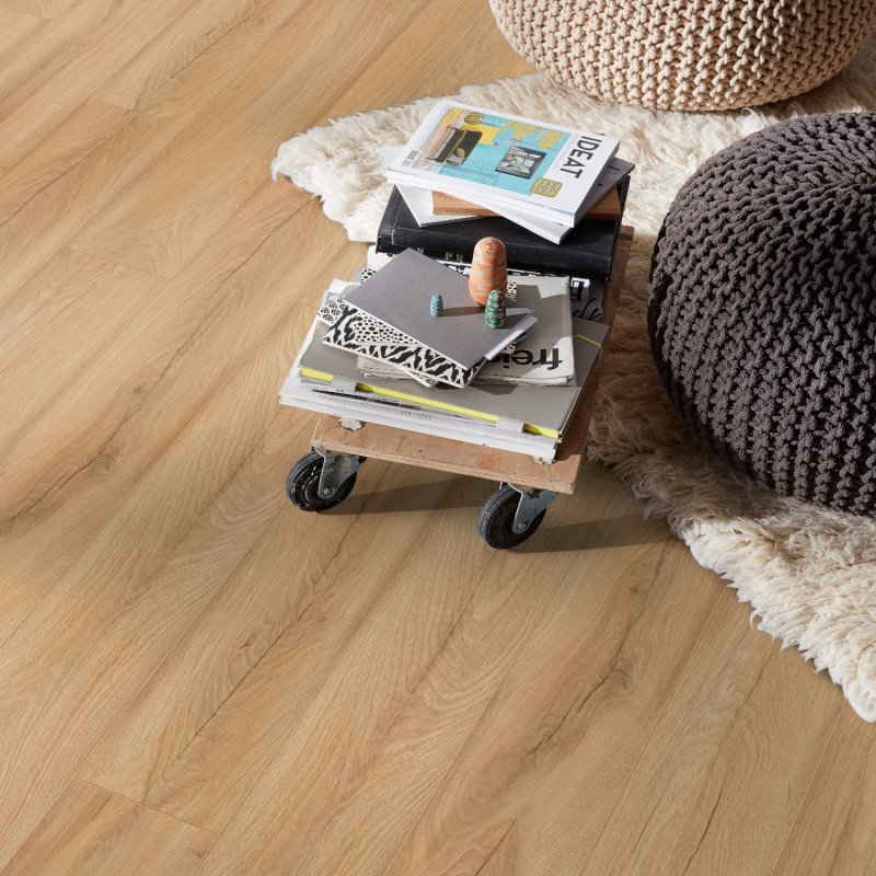 Sol stratifié - parquet Chêne Farm beige - D80062 - Exquisit - KRONOTEX