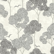 Papier peint intissé Lykke arbre graphique gris et noir - Délicatesse - Lutèce - FD26541