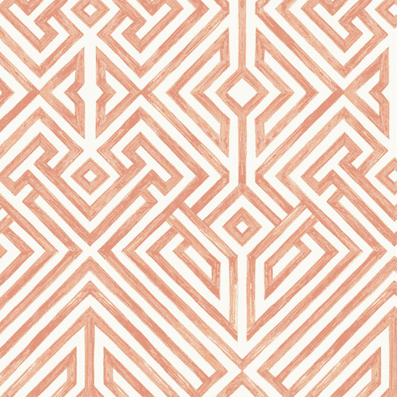 Papier peint intissé Lyon Treillis géométrique rose corail - Délicatesse - Lutèce - FD26848