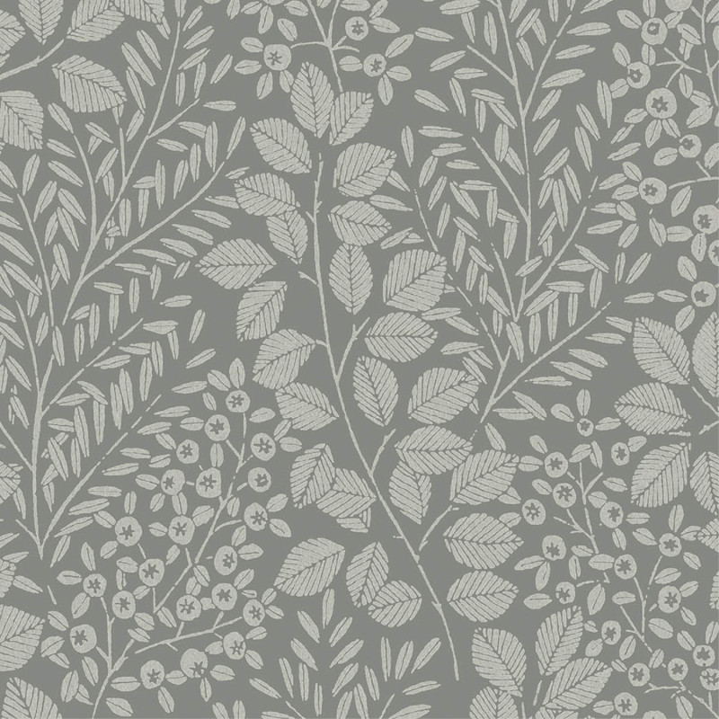 Papier peint intissé Elin empreinte végétal gris graphite - Délicatesse - Lutèce - FD26519