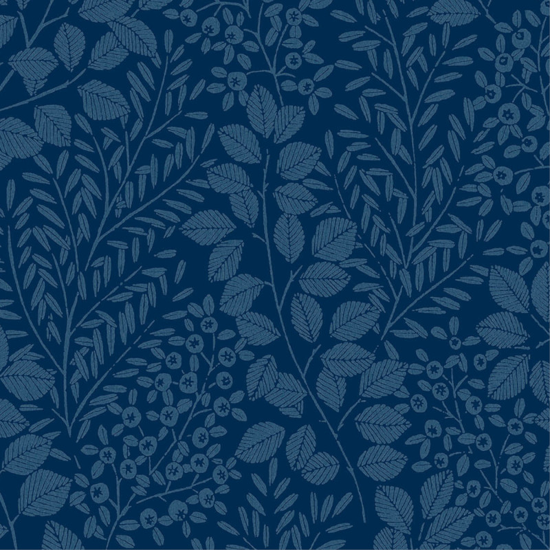 Papier peint intissé Elin empreinte végétal bleu outremer - Délicatesse - Lutèce - FD26517