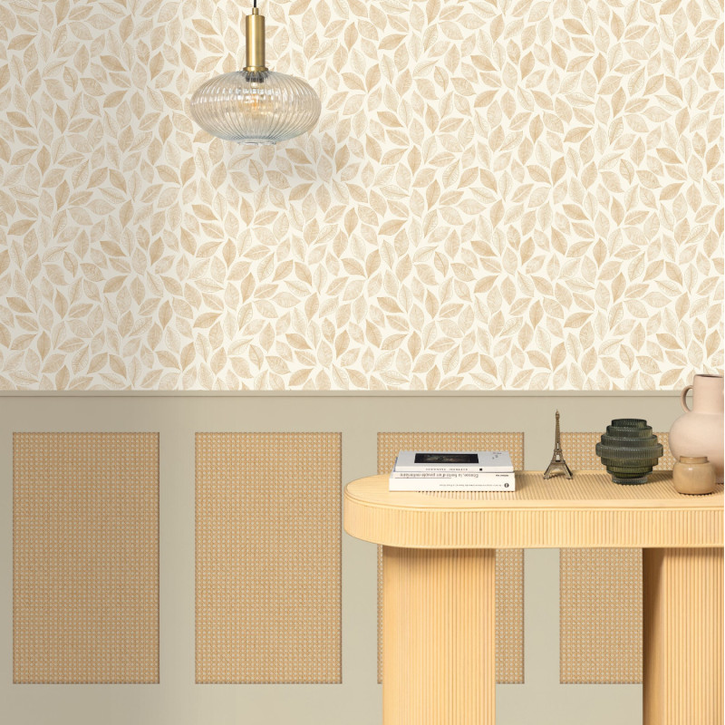 Soubassement intissé Canework Base beige - 400X100cm - Reliefs - Caselio - RLF106391000