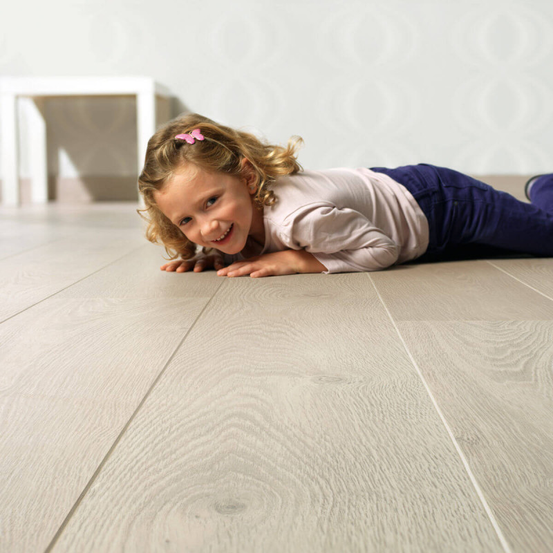 Sol Stratifié - parquet chêne vieilli blanc - LPU3985 - Largo - QUICK STEP