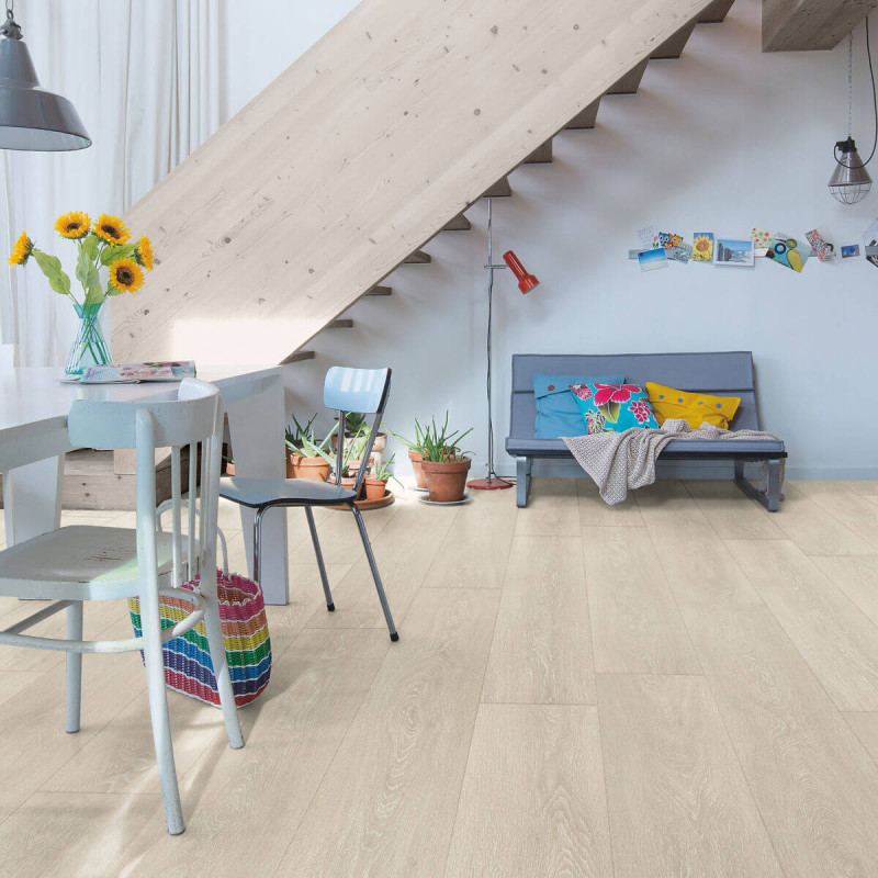 Sol Stratifié - parquet chêne de la vallée beige clair - MJ3554 - Majestic - QUICK STEP